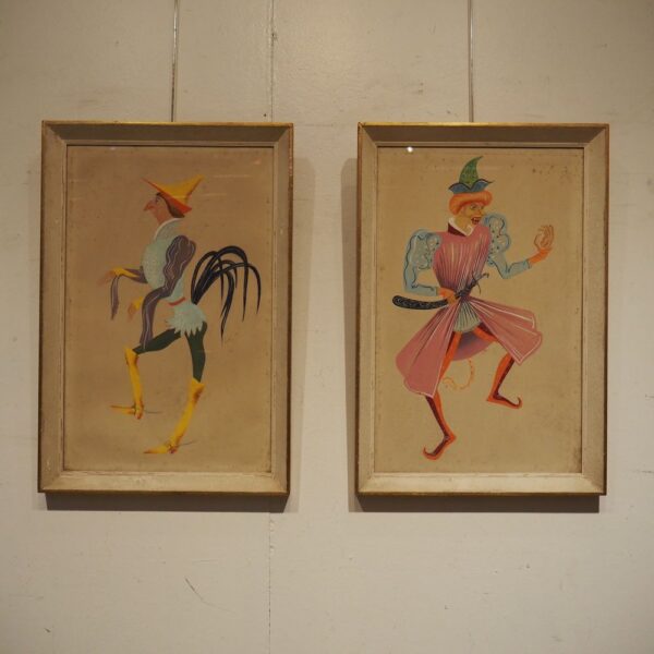 Lot de 2 gouaches