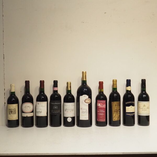 10 bouteilles de vin rouge